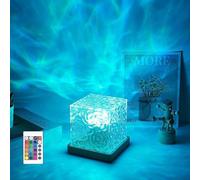 Justup LED Starry Sky Projector, Wave Lamp 16 Colors with Touch/Remote Control, Aurora Borealis Water Wave Lamp for Bedroom, Party, Gifts for Kids (Square)
