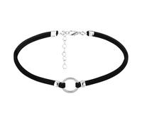 JUSTUSNX Black Choker Metal Circle Necklace Collar Vintage Gothic Velvet Necklace Halloween Accessories for Women and Girls (B)