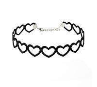 JUSTUSNX Black Choker Necklace Gothic Heart Shaped Hollow Out Necklace Halloween Accessories for Women and Girls