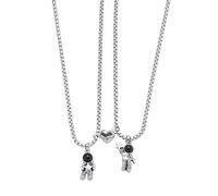 JUSTUSNX Couples Necklace Magnetic Pendant Astronaut Necklace Matching Necklaces for Best Friends Sisters Brother Boyfriend Girlfriend Matching Jewelry