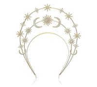 JUSTUSNX Halo Crown Headband Star Rhinestone Hair Band Goddess Wedding Hair Tiara Party Costume Hair Accessories for Women and Girls (A)