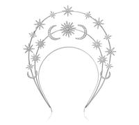 JUSTUSNX Halo Crown Headband Star Rhinestone Hair Band Goddess Wedding Hair Tiara Party Costume Hair Accessories for Women and Girls (B)