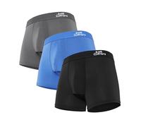 JustWears Active Mens Trunks, 3 Pack | Breathable Anti-Chafe Underwear with PouchTech™ Support | Moisture-Wicking MicroModal Air Cool Fabric | Seamless Sustainable Boxers for Men | Pants Gift