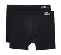JustWears Boxer Briefs - Pack of 2 | Anti Chafing No Ride Up Organic Underwear for Men | Perfect for Everyday Wear or Sports like Walking, Cycling & Running | All Black | Small