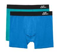 JustWears Boxer Briefs - Pack of 2 | Anti Chafing No Ride Up Organic Underwear for Men | Perfect for Everyday Wear or Sports like Walking, Cycling & Running | Blue & Green | X-Large