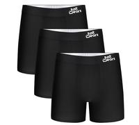 JustWears Boxer Briefs - Pack of 3 | Anti Chafing No Ride Up Organic Underwear for Men | Perfect for Everyday Wear or Sports like Walking Cycling and Running | All Black | Small
