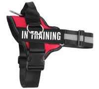 JUSTYEZI No Pull Dog Harness, Adjustable Assistance Service Dog Vest with Buckle, Reflective No-Choke Pet Vest Puppy Harness with Easy Control Handle for Training