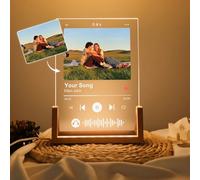 Justyling Custom Music Plaque Night Light, Personalised Spotify Song Plaque Night Lamp, Custom Photo Night Lights as Gift for Boyfriend or Girlfriend, Anniversary, Birthday for Family