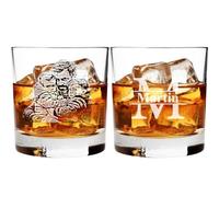 Justyling Personalised Whisky Glass - Custom Engraved Whiskey Tumbler with Photo and Text - Unique Gift for Him, Her, Dad or Husband - Ideal for Birthday, Anniversary, Father’s Day or Christmas