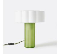 Justyna Coloured and Opal Glass Table Lamp Green