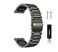 JUSUTEK 2025 Universal Titanium alloy Watch Band 16/18/20/22mm Metal Watchband Quick Release Strap Watch Band Titanium Bands Compatible for Men Women (Dark Grey, 20MM)