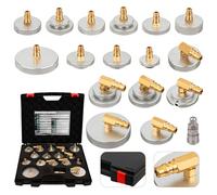 JUTA 17 Pcs Brake Bleeder Adapter Kit Master Cylinder Bleeder Kit with Quick Connector Copper Brake Bleeder Adapter Set