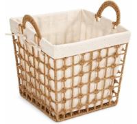 Jute and Laundry Hamper, Portable Clothes Basket for Bedroom, Minimalist Laundry Bin, LargeNice and Practical