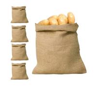 Jute Bags | 40x60cm 5 Pack Natural Breathable Organizer - a Jute Bags,For Onions, Fruit, Plants, Garden, Backyard, Soil, Sand, Cultivation, Planting, Harvesting, Storage, Farm And