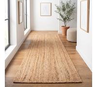 Jute Braided Runner Rug, Natural - 2x6 Feet, Farmhouse Hand Woven Coastal Runners for Hallways, Kitchen, Bedroom, Entry Door | Neutral Boho Beige Floor Carpet for Nursery, Balcony - 24x72 Inches