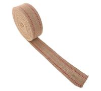 Jute Burlap Webbing Ribbon Roll with Red Stripes | Natural Textured Tape, Outdoor Suitable, Rustic Decoration, Supports Sofa Cushions, Upholstery Projects, Festival