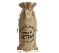 Jute Burlap Wine Bag Engagement Gift Pairs Well with Getting Engaged