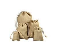 Jute Drawstring Bags with Eco-Friendly Design | Totally Biodegradable Quality Jute Mini Bags, Great For Printing | Perfect Wedding Favor or Gift Bags | 290 grams (15x20 cm) | 100 pcs