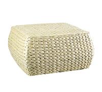 Jute Foot Stool - Rectangle Woven Footrest for Home Sofa & Shoe Changing - Small Footstool Stylish & Functional Seat for Living Room Bedroom Entryway