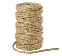 Jute Hemp Rope 30 m Jute String Twine 6 mm Thick Natural Garden Rope for Cat Scratcher Bundling Camping Gardening and DIY Crafts Decoration (Brown)