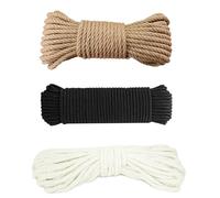 Jute Hemp Rope Macrame Cord Nylon Rope,Thick Cotton Cord Rope Nylon Cord Jute Rope,Strong Garden Twine Jute String for Gardening, Bundling, Cat Scratcher, Decorating,Camping (6MM-20M)
