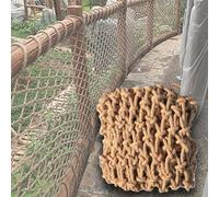 Jute Hemp Rope Net 16x30FT - Climbing Safety Net for Indoor/Outdoor Use, Loft Balcony Rope Netting, Playground & Bedroom Decor, Reusable Wall Hanging Accessories