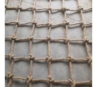 Jute Hemp Rope Nets for Safety and Decorative,Rope Ladder for Kids and Pet,Versatile Rope Net,Tree House Climbing Child Safety Stair Balcony Railing Prot(Size:3.5mx5m(11.4x16.4ft),Color:Square Mesh)