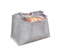 Jute Log Bag 50kg Log Store Log Basket Sack with Carrying Handle and Waterproof Coating Fireplace Log Storage Wood Baskets (Grey)