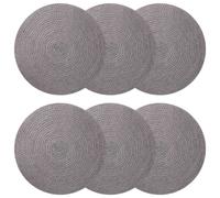 Jute Placemat Grey 30cm Ø 100% Jute Round Set of 6 Eco Rustic Dining Table Mats