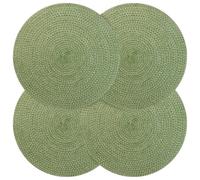 Jute Placemat Olive Green 30cm Round 100% Tossa Jute Woven Table Decor Set of 4