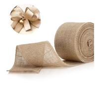 Jute Ribbon 15 cm x 10 m, Jute Table Runner, Natural Hessian Ribbon, Vintage Jute Ribbon Wide, Wide Hessian Fabric, for DIY Craft Packaging, Wedding, Christmas, Dining Table, Bouquet Decoration