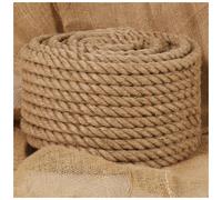 Jute Rope 50m 16mm Natural 100% Jute Thick Braided Craft Garden Cord Heavy-Duty