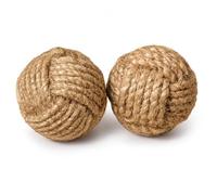 Jute Rope Door Knobs/Rope Knot Drawer Pulls and Knobs/Pull and Push Handle Knobs for Cabinets, Wardrobes & Cupboards/Nautical Hardware Decor, 25 mm, Set of 6 Rustic Vintage Home Decor Gifts