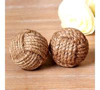 Jute Rope Door Knobs/Rope Knot Drawer Pulls and Knobs/Pull and Push Handle Knobs for Cabinets, Wardrobes & Cupboards/Nautical Hardware Decor, 25 mm, Set of 6 Rustic Vintage Home Decor Gifts