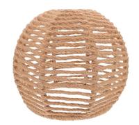 Jute Rope Lamp Shade E27 Iron Farmhouse Boho Rustic Vintage | Hand Woven Decorative Accent, Easy Installation, Khaki Finish, for Wall Sconce and Floor Lamp