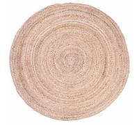 Jute Round Rug Boho Rug Natural Fiber Ø100 cm Abril Decor, Brown