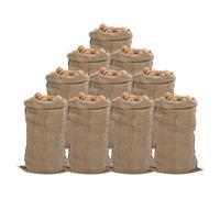 Jute Sacks 10pcs 65x135 cm Natural 100% Jute Burlap Multipurpose Storage Garden