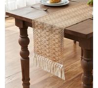 Jute Table Runner Boho 30 x 183 cm Vintage Jute Table Runner with Tassels Modern Rustic Table Runner Wedding Table Decoration for Weddings, Events, Kitchen Table Centres