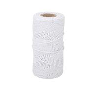 Jute Twine 100m | 1-2mm Diameter Hemp Cord for DIY Crafts/Present Wrapping/Home Decor | Nature & White Color Hand Stitching String | Sturdy Braid Rope for Vintage Projects (white cotton thread)