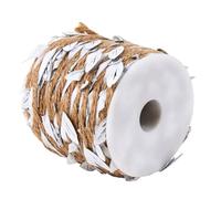 Jute Twine with Leaves, 10m Leaf Hemp Rope, Burlap Leaf Ribbon with Artificial Leaf Vine Garland Weaving Hemp, DIY Leaves Rope Garden Wedding Party Decoration