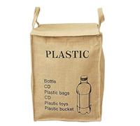 Jute Weave Recycling Bag Waste Bin Bags Basket for Home Kitchen Office - Natural Style Recycle Garbage Trash Sorting Bins Organizer Baskets Recycling Container