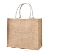 Jute Women Linen Bag Container Hand-painted Portable Burlap Tote Bags Imitation Sacks Vintage Shopping Bags Women(36x32x19cm)