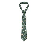 JUTENI Cute Dinosaur Formal Men Ties,Silk Necktie Adjustable Print Tie Business Wedding Party
