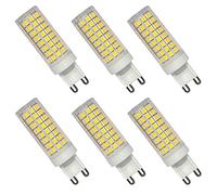JUTHREE G9 LED Bulb 10W (100W Halogen Equivalent), Dimmable 1000LM Light, AC 220-240V CRI 80+, G9 Base (6 Pack)(Warm White)