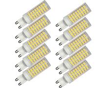 JUTHREE G9 LED Bulb Dimmable 10W, 1000LM G9 Base Chandelier Light Bulb, 100 Watt Halogen Bulb Replacement for Bedroom Home Lighting, AC 220-240V, 10 Packs(Cool White)