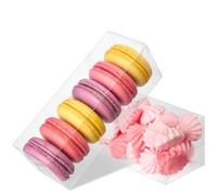 Jutieuo 30 Pack Clear Favor Boxes for Treats, 2x2x6 Inch Plastic Rectangle Gift Boxes Transparent Macaron Box for Wedding, Baby Shower, Birthday, Retail