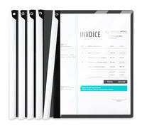 Jutieuo 5PCS Clear Report Covers with Swing Clip, Professional Clear Front Presentation Folders Resume Folder, 30 Sheets Capacity A4 Size File Document Organizer, No Punch Needed (Black)