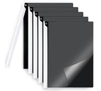 Jutieuo 5PCS Clear Report Covers with Swing Clip, Professional Clear Front Presentation Folders Resume Folder, 30 Sheets Capacity A4 Size File Document Organizer, No Punch Needed (Black)
