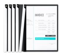 Jutieuo 5PCS Clear Report Covers with Swing Clip, Professional Clear Front Presentation Folders Resume Folder, 30 Sheets Capacity A4 Size File Document Organizer, No Punch Needed (Black)