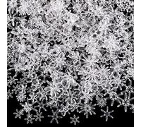 Jutom 600 Pcs Sunburst Beads Winter Clear Plastic Crystal Beads 25 Mm/ 18 Mm/ 12 mm Snowflake Designs for Wristband Necklace Jewelry Craft Making(Clear)
